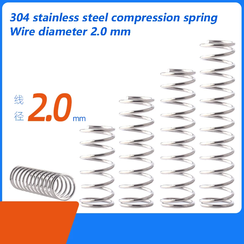 

Diameter 2.0mm 304 Stainless Steel Compression Spring Return Spring OD 10/11/12/13/14/15/16-25mm Length 10 15 20 25-200mm