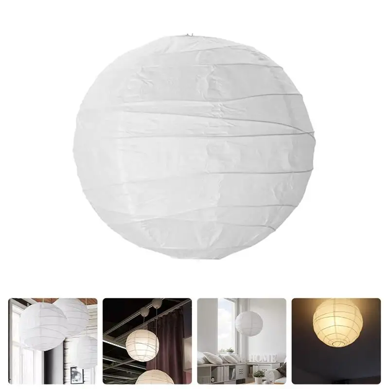 Chinese Lantern Hanging Party Japanese Lampshade White Lights Round Outdoor Decorations Cover Home Lamp Festival