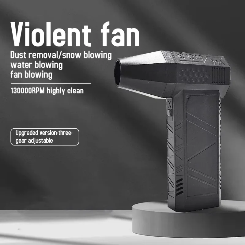 Handheld Electric Air Duster Brushless Motor 130000 RPM Violent Blower Mini Turbo Jet Fan Wind Speed 52m/s Car Keyboard Cleaning