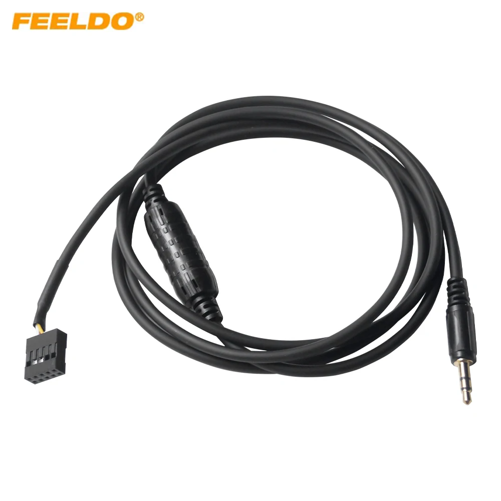 FEELDO Car 3.5mm Male Jack AUX-IN Socket Audio Cable For BMW 3-Series E46 Extension CD Radio AUX Wire Adapter