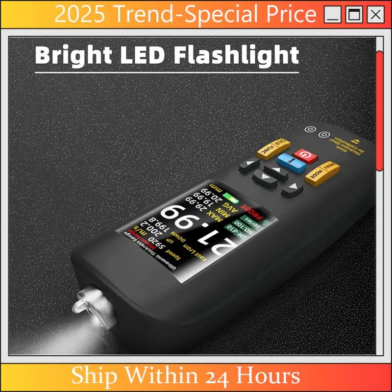 

A61Z Deals Ultrasonic Thickness Gauge, 1-300 Mm Range With Color Display, With Probe For Measuring Metal Steel Silver Plastic PV