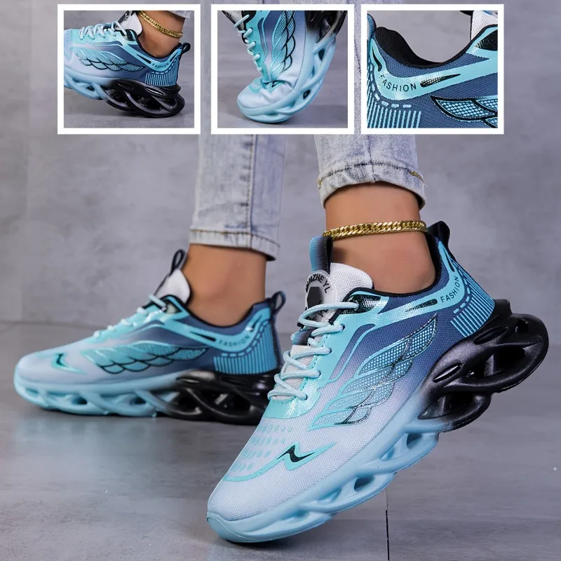 Women's Sports Shoes Mesh Lightweight Soft Sole Jogging Strap Breathable Fashion Sports Walking Casual Tennis Flat Shoes for Men