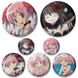 Broches de Anime Cartoon de Puella Magos, Madoka Magica, Kaname Madoka, Akemi Homura, Miki Sayaka, Tomoe Mami, Distintivo, Distintivo artesanal, Quente