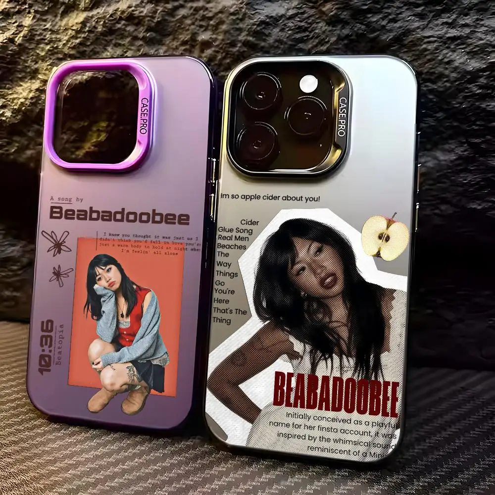 Singer B-Beabadoobee Phone Case For iPhone 18 17 16 15 14 13 12 11 Pro Max Designer Matte Laser Aurora Funda Phone Case