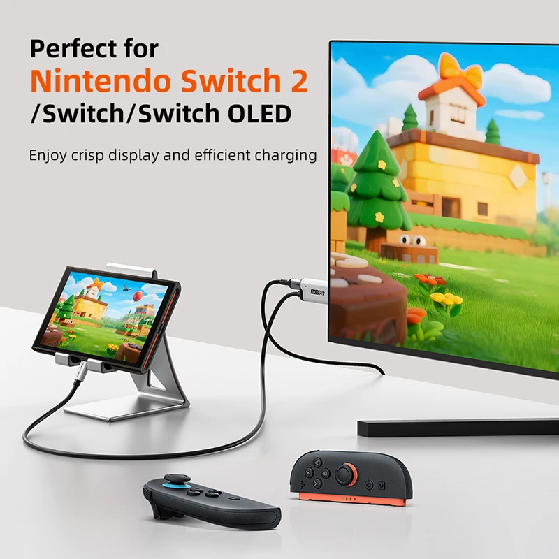 CABLETIME USB C to HDMI Cable PD 100W 4K 60HZ for Nintendo Switch 2 1 OLED Type C to HDMI Cable Adapter Prefect for Laptop PS4/5