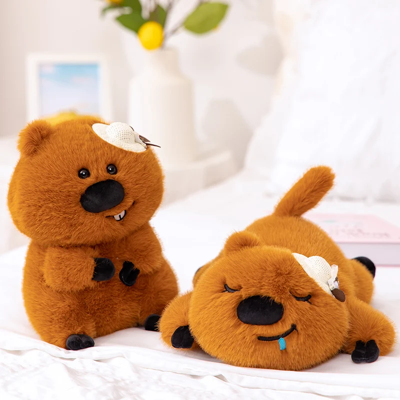 

Cartoon Cute Beaver Doll Plush Toy Lying Beaver Doll Children's Sleeping Pillow Doll Giving Girls Gift Ornament
