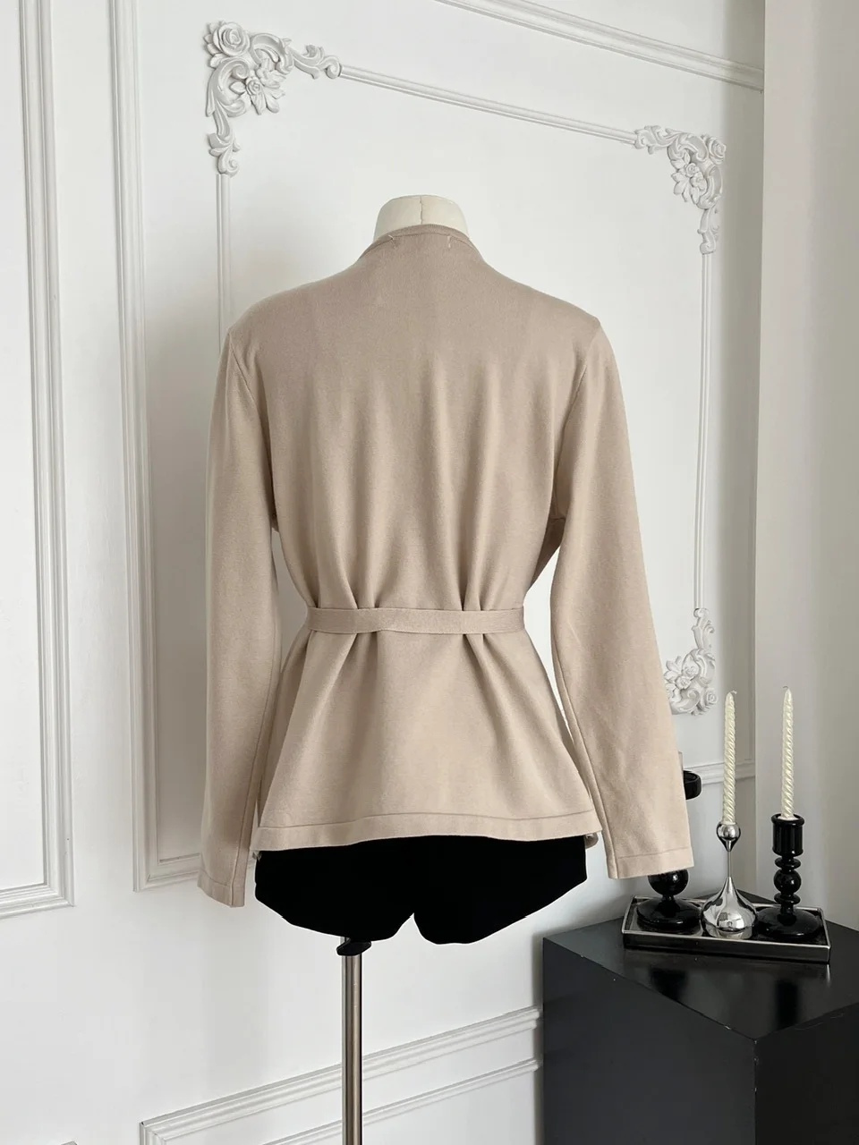 Locker gestrickter offener Cardigan-Mantel für Damen mit Gürtel, Winter 2022, neues Design, Slouchy Sle, Polyesterfaser, normale Länge, Knopfleiste...