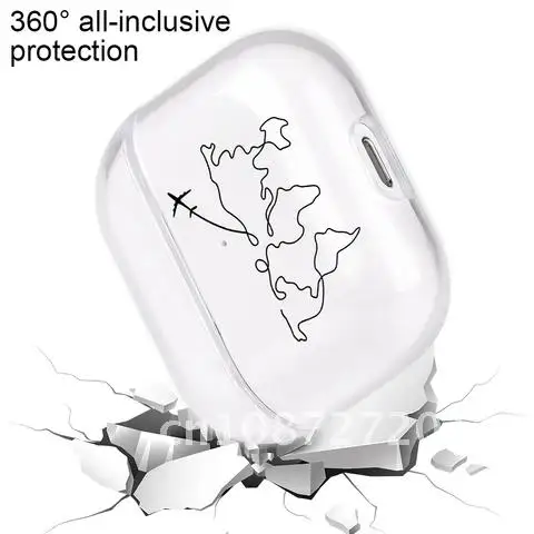 Clear Airpods 3 Case With Airplane Earth Camera Design Wireless Earphones Protective Cover For Airpods Pro Case