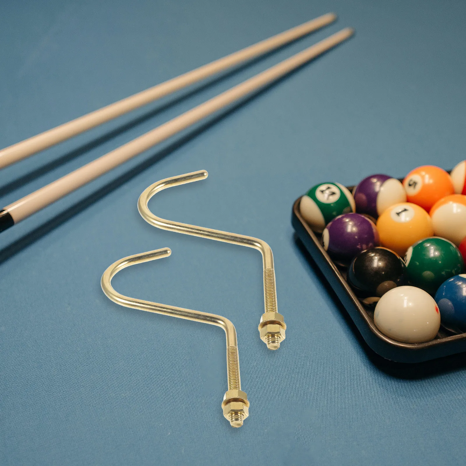 

Комплект из 2 полированных медных крюков для бильярдного стола, крепление сбоку, гладкие, без царапин, долговечные, для снукера