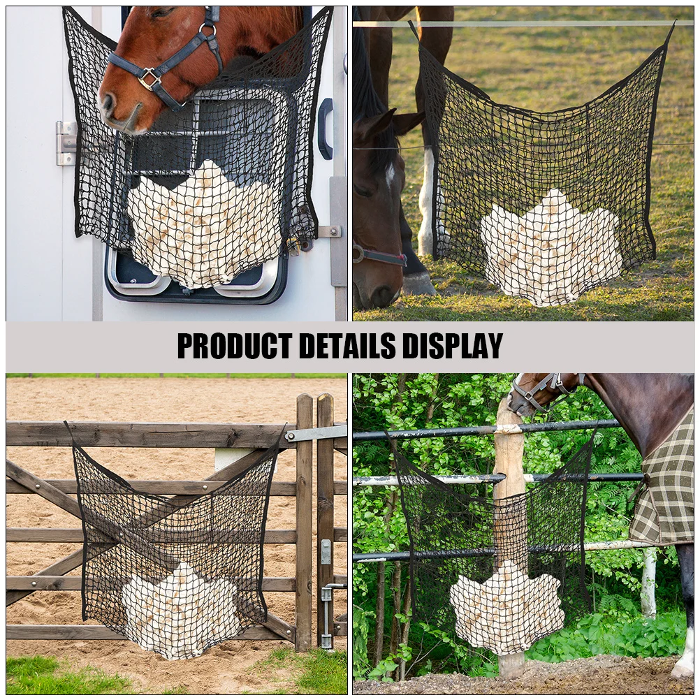 معلقة الحصان القش حقيبة دائم كيس شبكي بطيئة تغذية صافي سعة كبيرة تخزين الحاويات شبكات الحصان حقيبة شبكة محفظة صنع #5