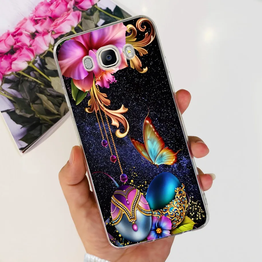 For Samsung Galaxy J5 2016 Case Silicone Soft TPU Fashion Flower Cover For Samsung J5 2016 J510F J510G F Coque Clear Fundas 5.2\