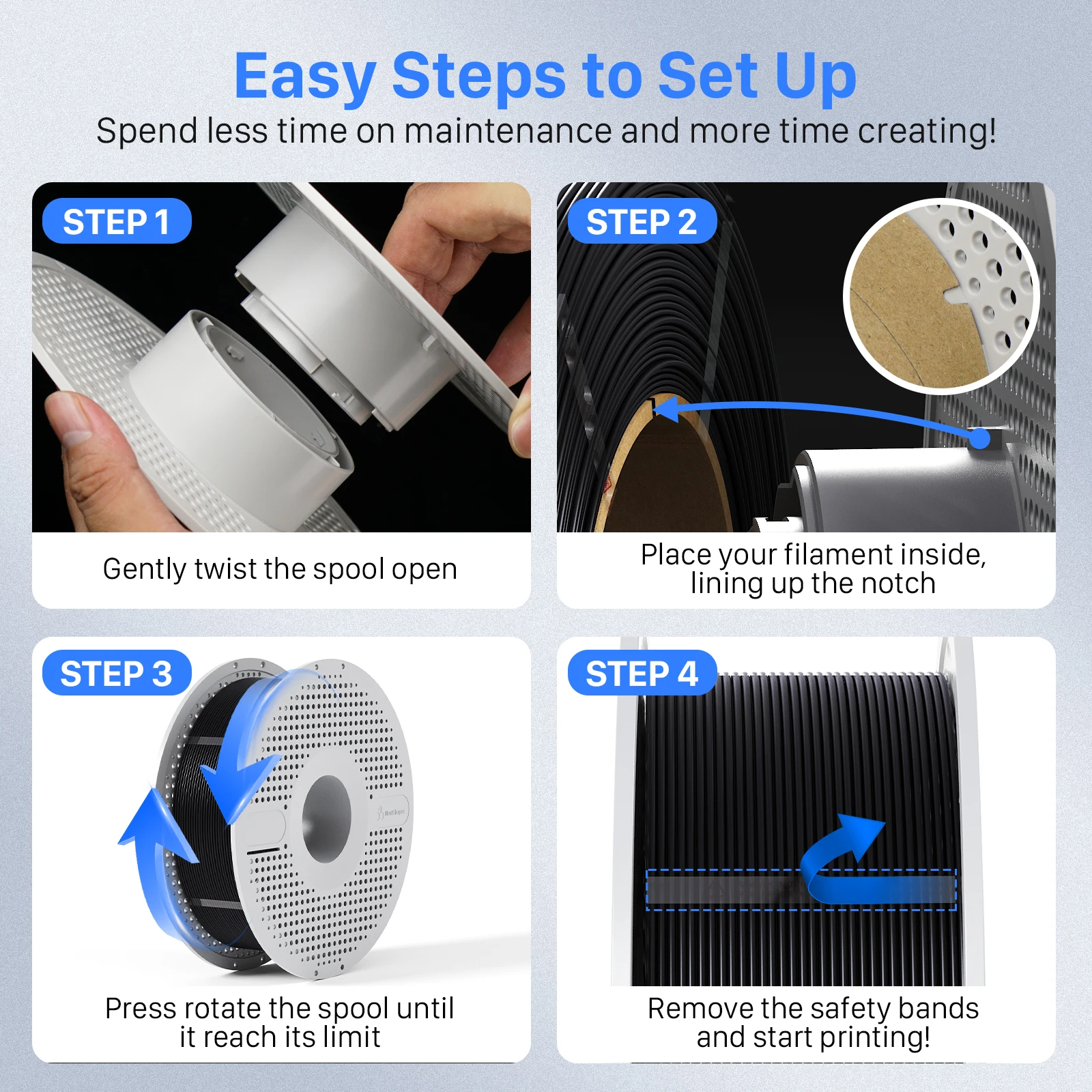 NextShapes Standard PLA 3D Printer Filament Plastic 1kg 1.75±0.02mm Tangle-Free 3D Printing Wire Materials  Vacuum Packag
