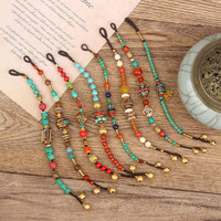 Nature Stones Nepal Ancient Copper Bone Bracelet Ethnic Tibetan Style  Creative Bell Hand Rope Coco Bracelet Jewelry for Women