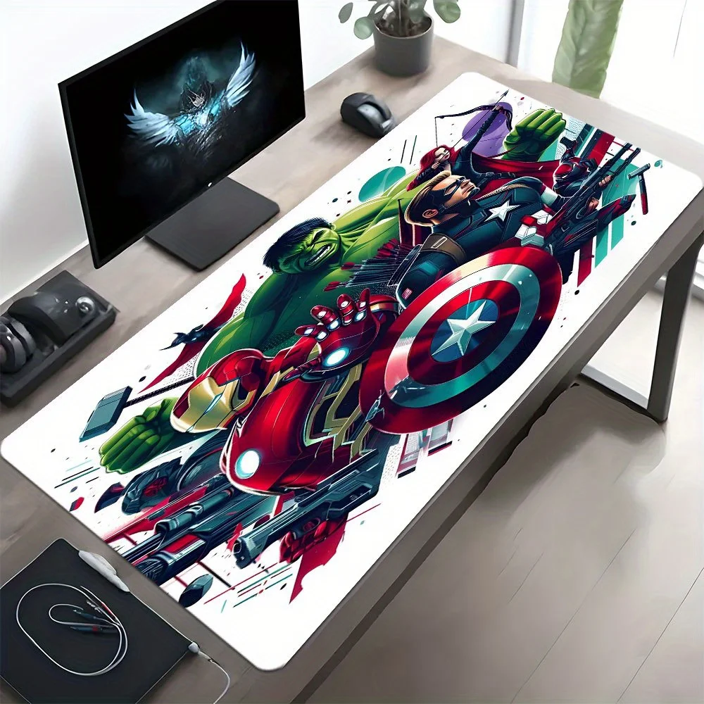 1pc Marvel Captain America Gaming Mouse Pad - Large Multi-Functional Rubber Base Desk Mat with Vibrant Superhero Design, Perfect