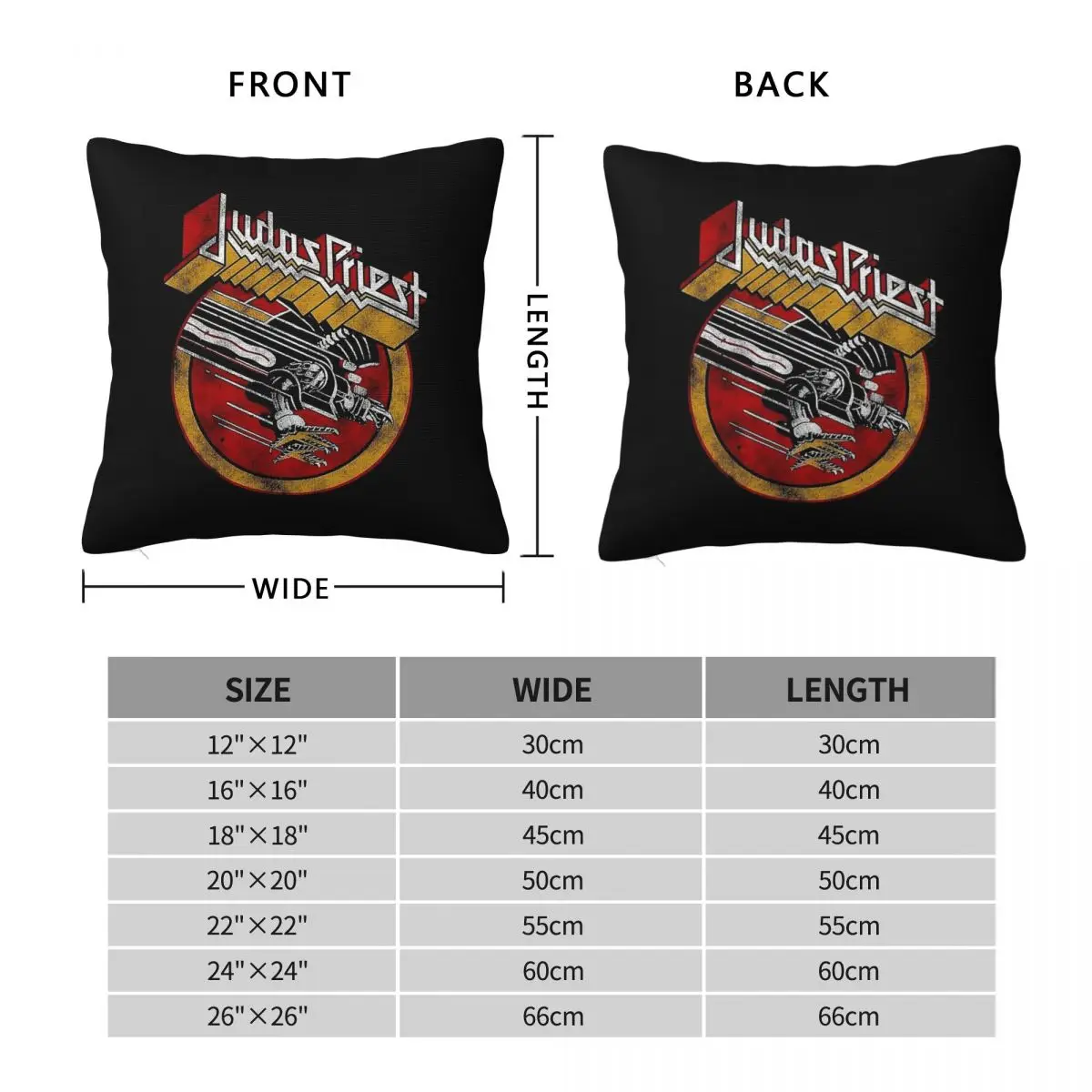 Judas Priest Screaming For Vengeance Square Pillowcase Polyester Linen Velvet Pattern Zip Throw Pillow Case Sofa Cushion Case