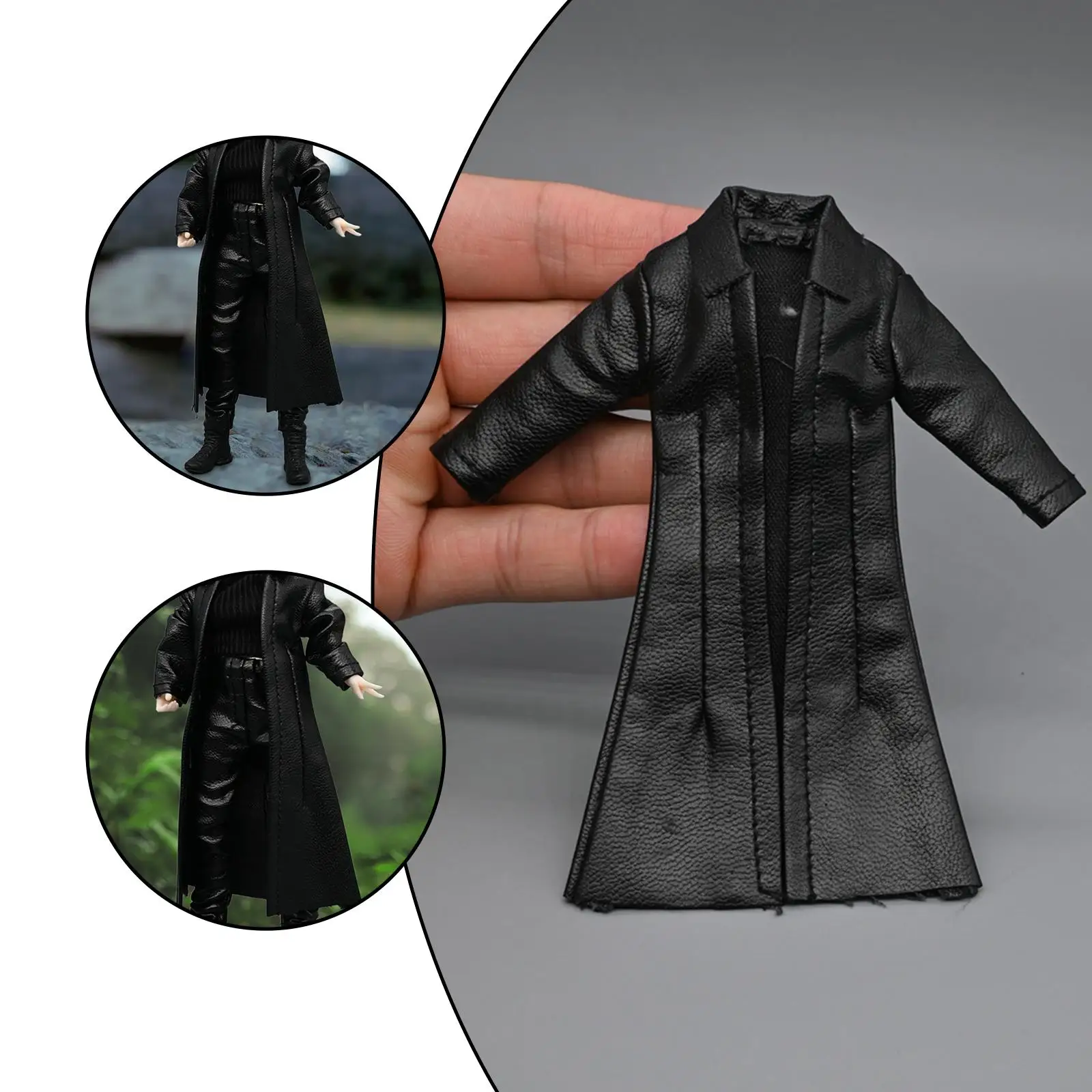 

1:12 Action Figures Coat Fashionable Kids Adults Gifts PU Leather Handmade Doll Clothes Miniature Clothing 6" Doll Overcoat