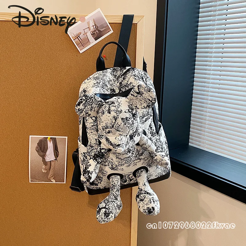 Disney-mochila de Mickey para hombre y mujer, con dibujos animados de gran capacidad morral, de alta calidad, a la moda, para estudiantes, novedad