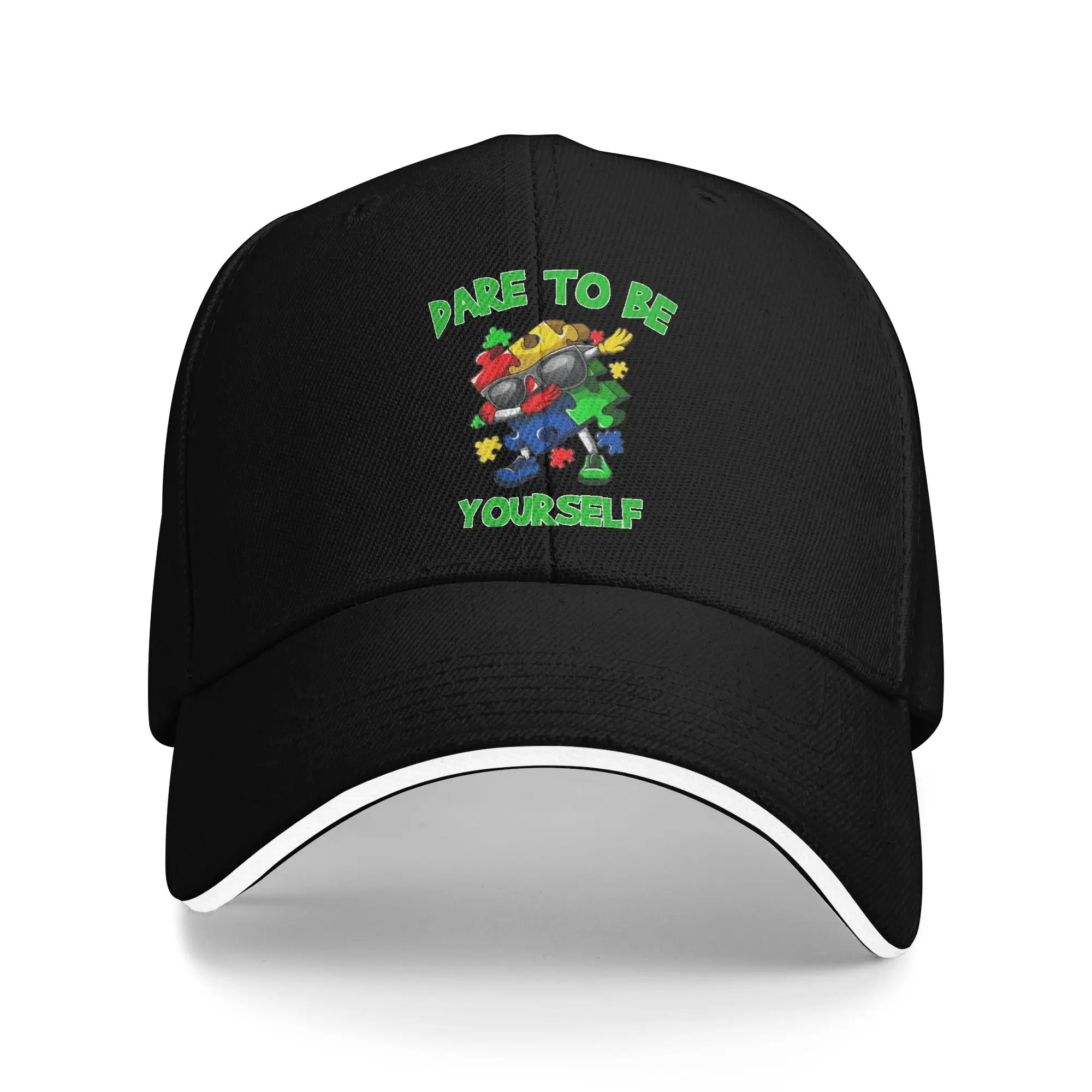 Vintage Dabbing Puzzle Autism Awareness Golf Hat Men Women Headwear  Outdoor Workouts Adjustable Sun Caps