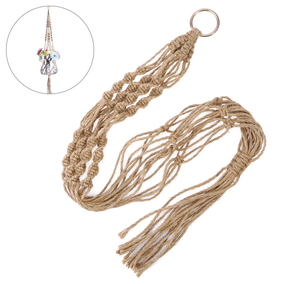 

Cotton Rope Plant Hanger Macrame Planter Wall Hanging Durable For Indoor Outdoor Use Fits Pots Yellowish Brown