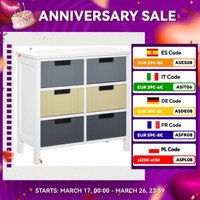 HOMCOM comfortable wooden 6 drawers for bedroom living room bathroom 62x28x58 cm
