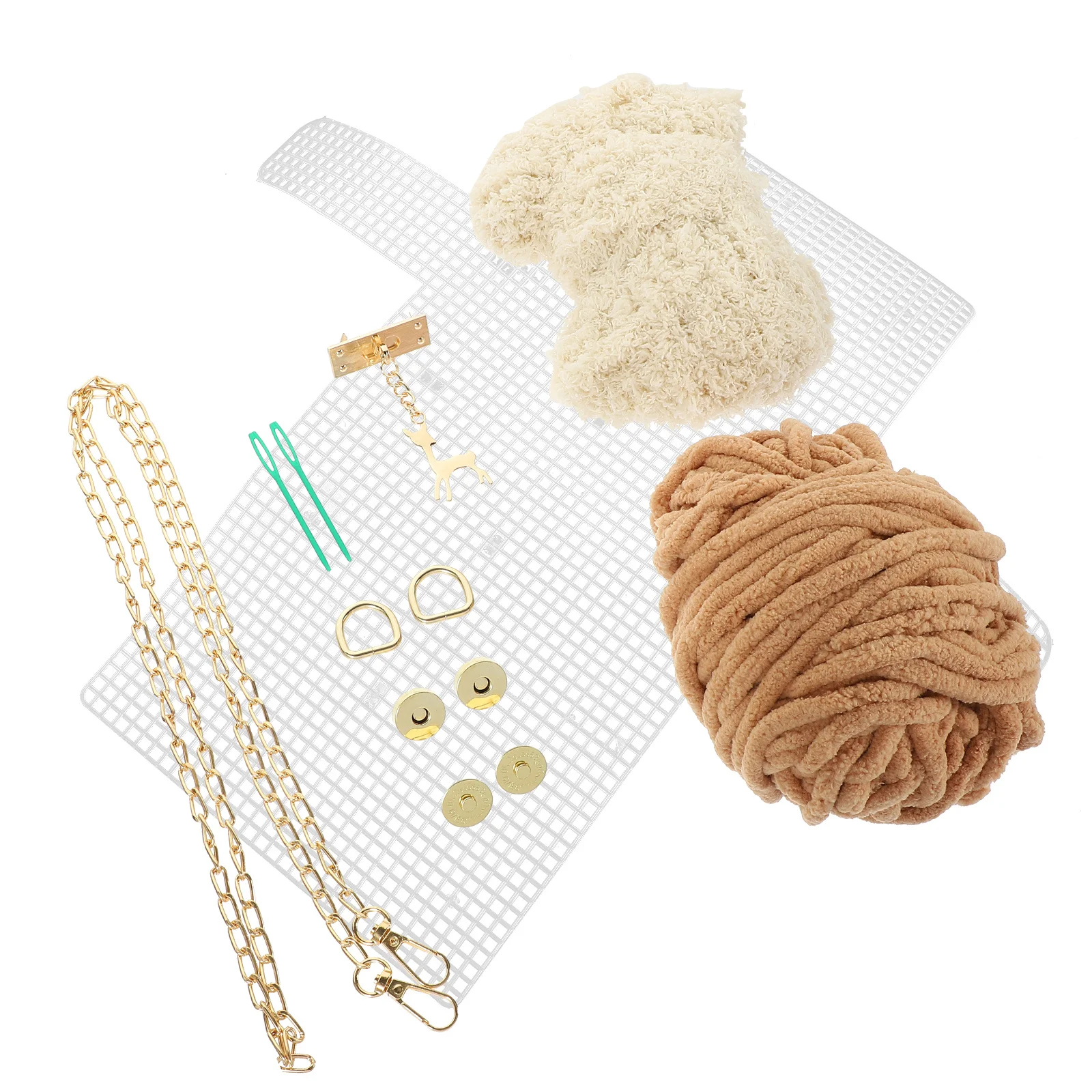 

DIY Woven Bag Making Kit for Adults Handmade Pouch Sewing Supplies Cross Stitch Craft Purse Material with Knitting Tools