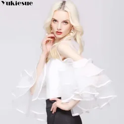 off shoulder blusas women blusas mujer de moda 2022 women's shirt ruffles hollow out tops female blouse womens tops and blouses