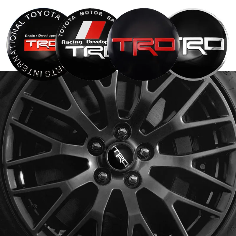 4 قطعة ملصقات عجلة السيارة 56 مللي متر غطاء محور مركزي للسيارات ملصق مائي لتويوتا غازو سباق TRD كورولا يارس شر أوريس Rav4 بريوس برادو #5