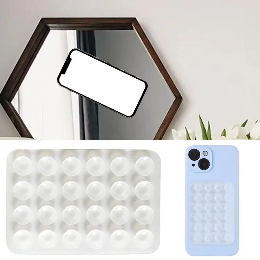 Transparent Suction Cup Silicone Phone Backed Sticker Suction Pad Phone Holder Backed Adhesive Rubber Sucker Pad For Fixed Pad