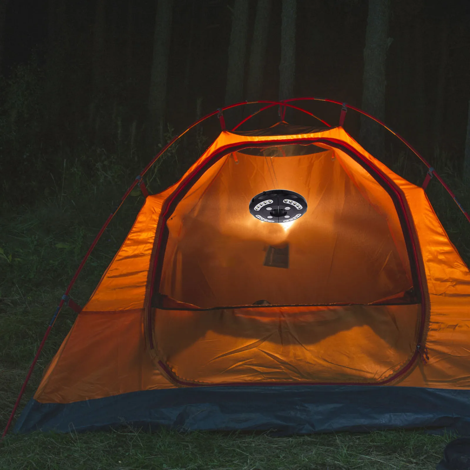 

White 20 8 LED Umbrella Tent Lamp Detachable Cordless Outdoor Patio Pole Light Portable Camping Emergency LED Light USB