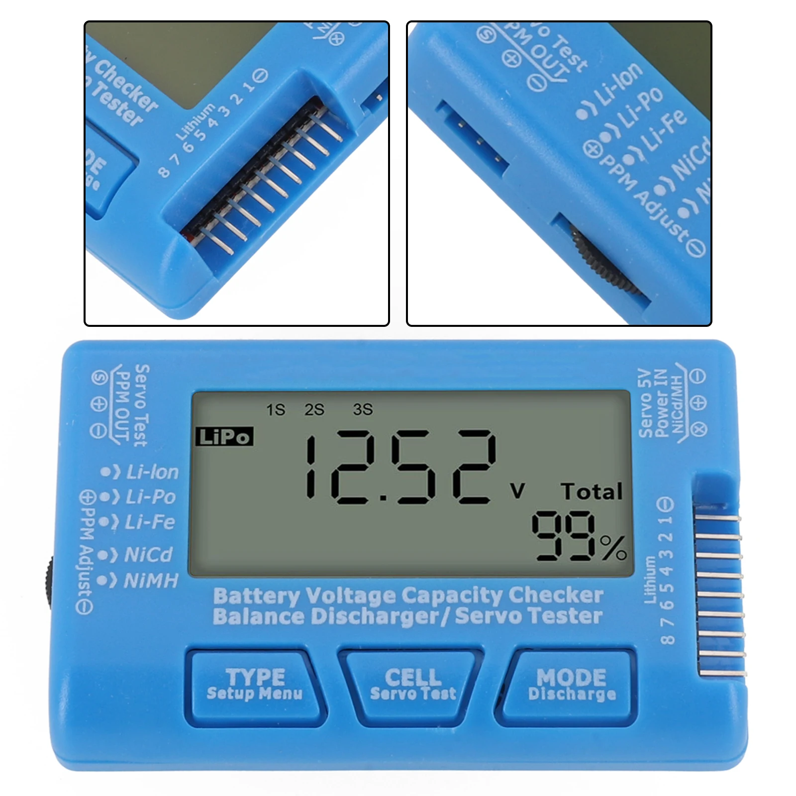 High Precision Battery Capacity Tester LiFe Lithium Ferrite Battery Capacity Tester Individual Cells RC CellMeter