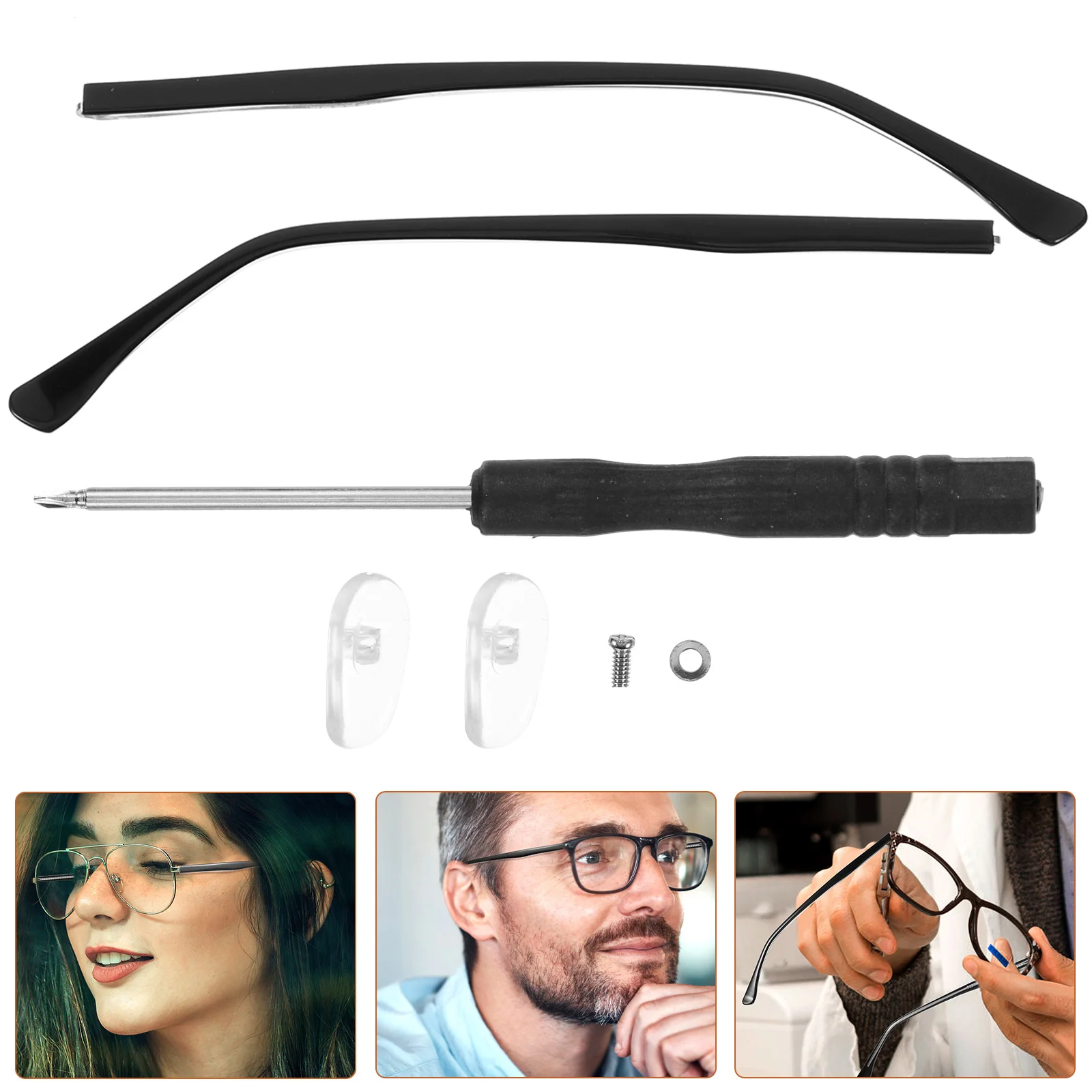 

Eyeglass Repair Kit Glasses Temple Replacement Parts Sun Silver Chain Eyeglasses