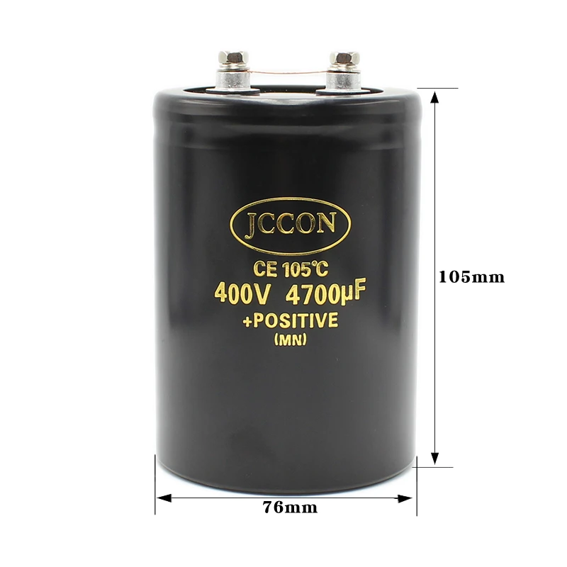 JCCON 400V4700UF 76x105 мм Алюминиевый болт винт звуковой фильтр электролитический конденсатор 105° CD136