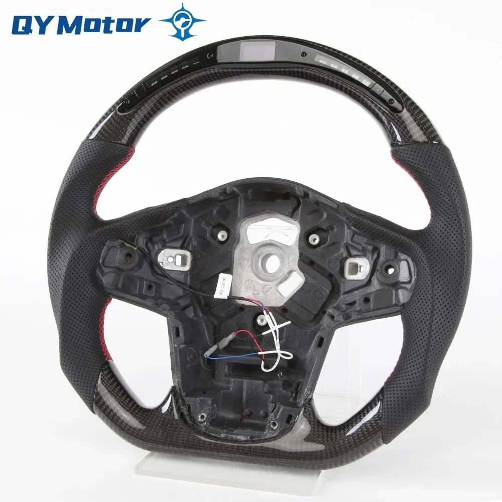 Volante per auto a LED in fibra di carbonio in pelle traforata per Toyota Supra A90 GR MK5 2019 2020 2021 2022 Racing Sport Wheel