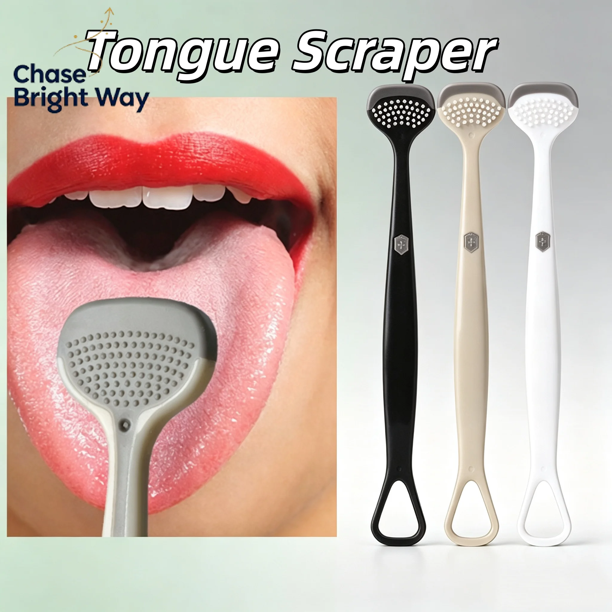 Triple Effect Tongue Scraper Tongue Scraping Plate Oral Cleaning Brush Reusable Fresh Breath Oral Hygiene Care Cleaning Tools