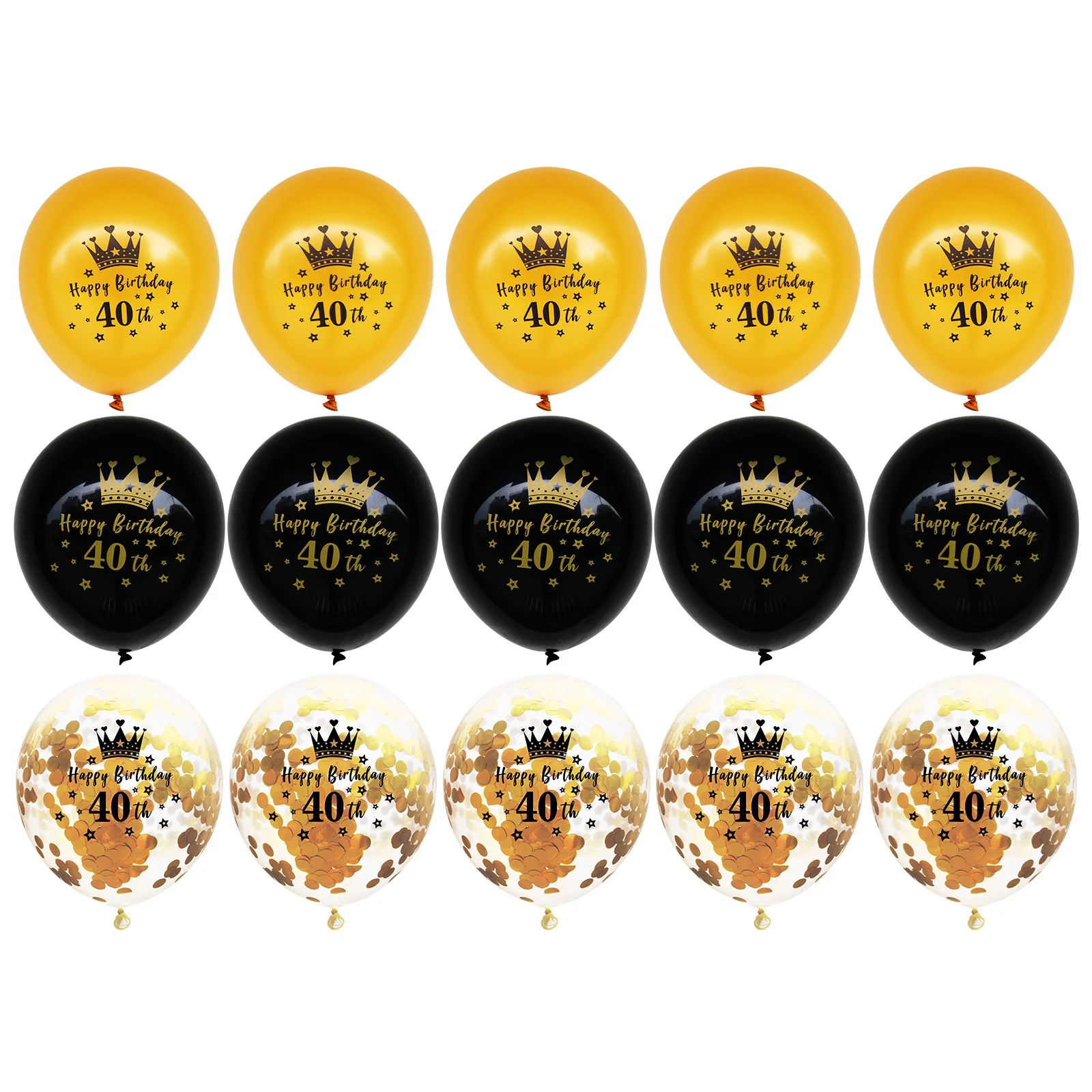 

15 Pcs Balloon Confetti Set Birthday Decorations Numbers Foil Party