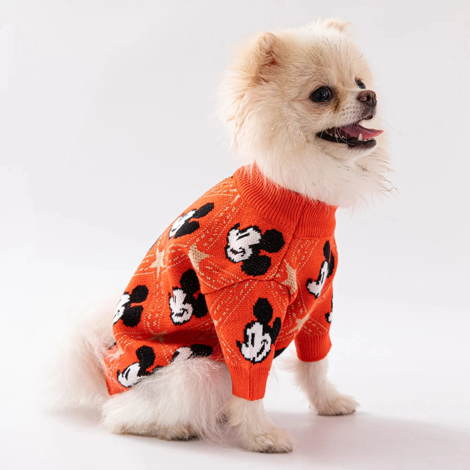 Thickened, Fashionable, and Stylish Green, Grey, and Red Cotton Dog Sweater for 2022 - Warm Pet Pullover Coat with Cute Mouse Cl