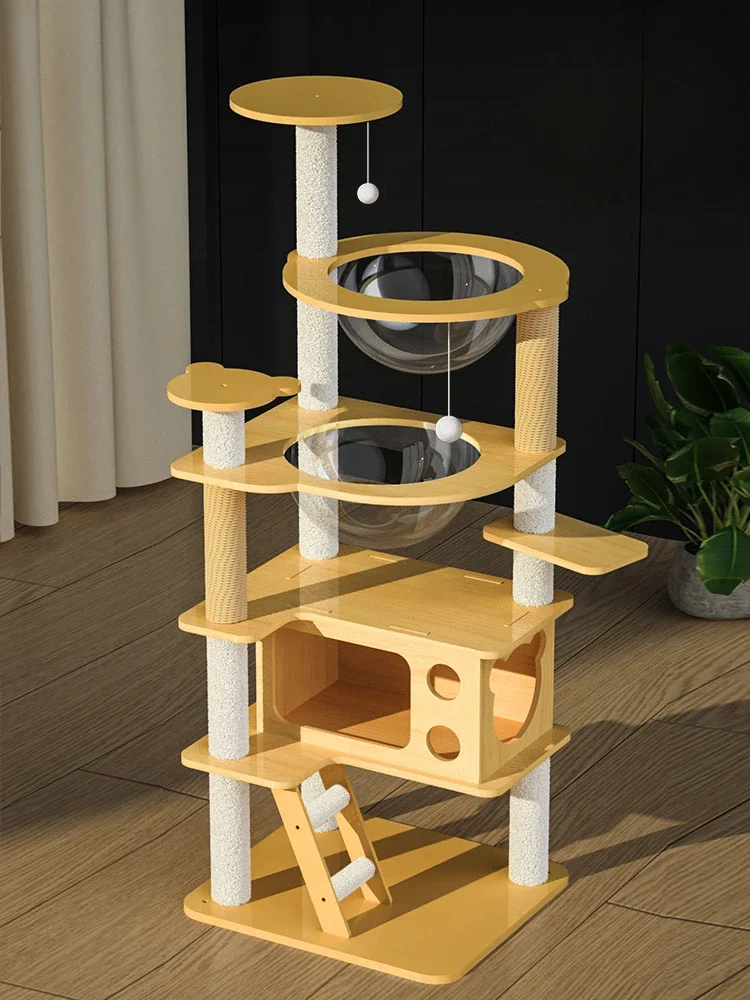 

Cat Climbing Frame,Nest,Tree Integrated Cat Frame Large Grab Pillar Sky Pillar Jumping Platform Cat Supplies Complete Collection