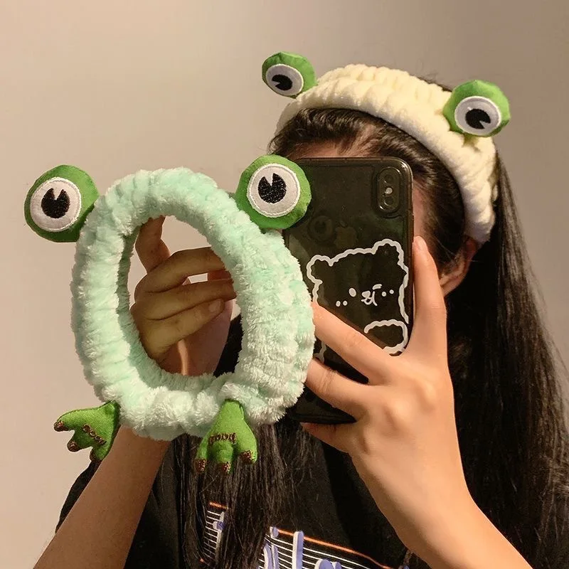 Funny Frog Headband For Women Head Band Skincare Soft Makeup Hairbands Cartoon Headband Wash Face Head Hoop Accessorie Head Band