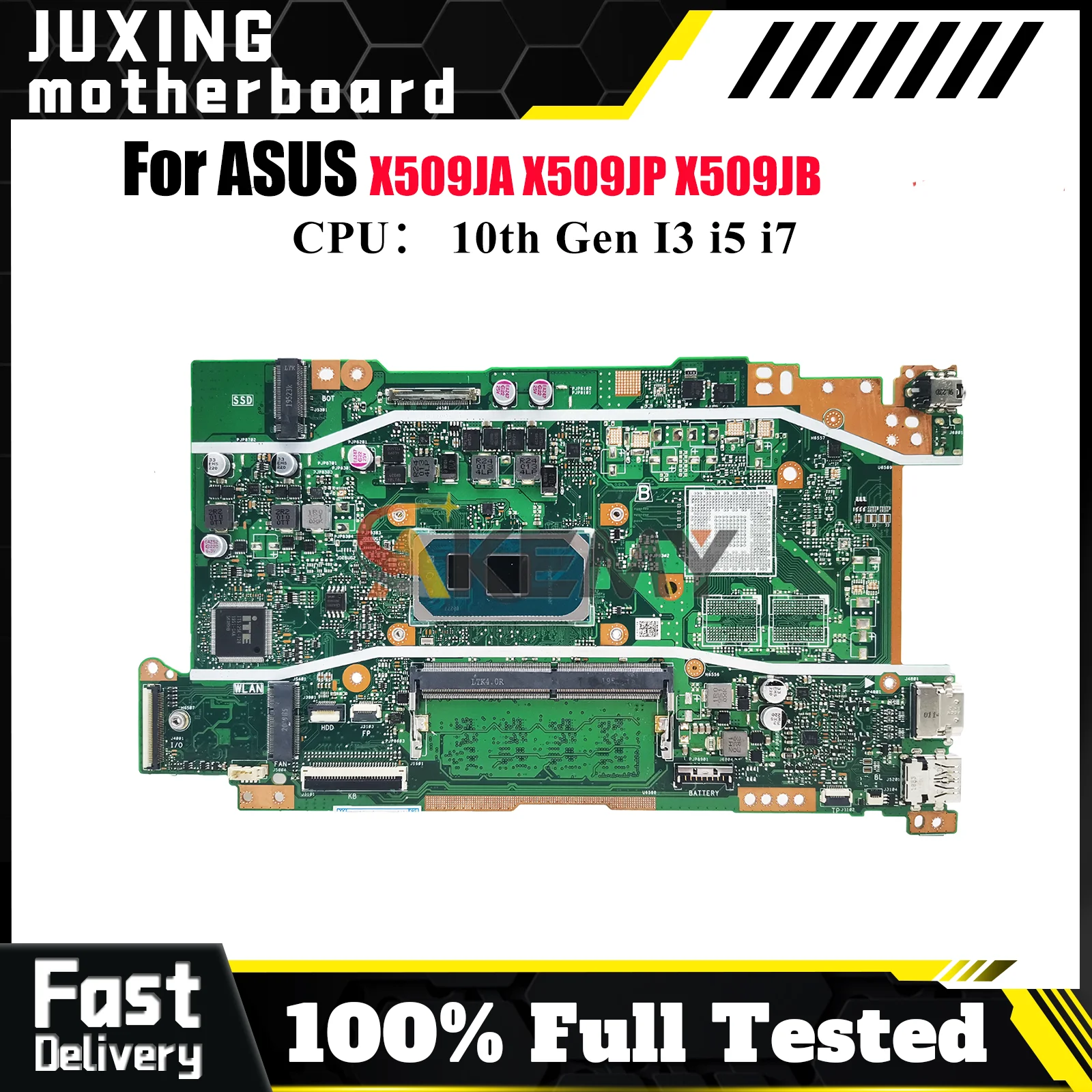 

X509JA Laptop Motherboard For ASUS P1510CJA A509J X509JP F509J X409J X509JB Mainboard 10th Gen I3 i5 i7 100% tests OK fast ship