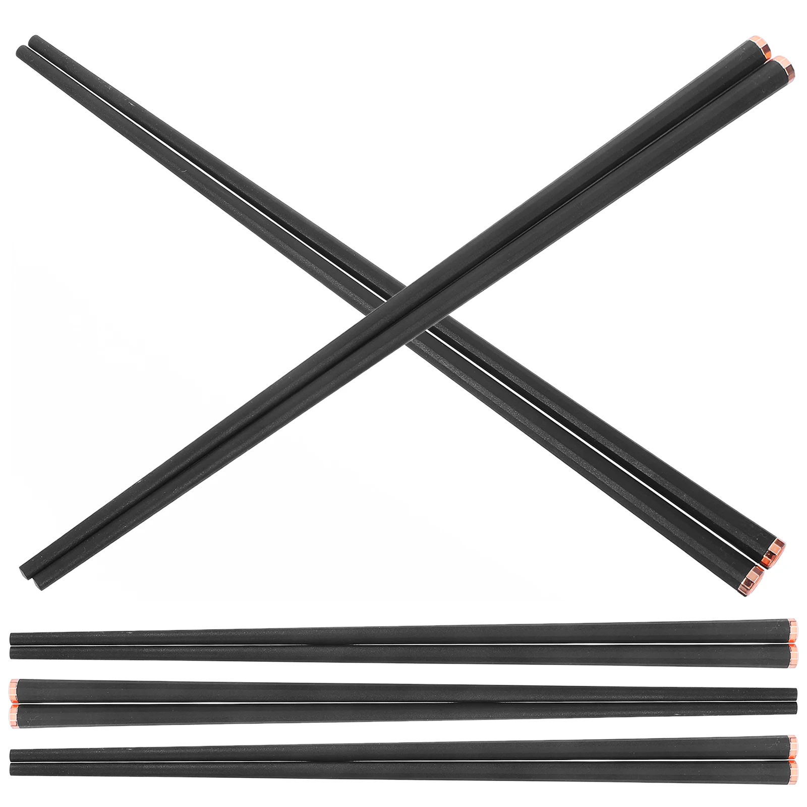 

5 Pairs Anti Slip Alloy Chopsticks Sturdy PET Fiberglass Reusable Safe Cooking Sushi Korean Metal Household Restaurant Storage