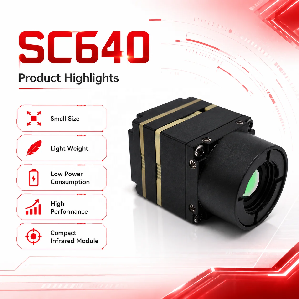 Thermal Module 640X512 Core - SC640 640x512 Soğutmasız Kızılötesi Kamera Modülü