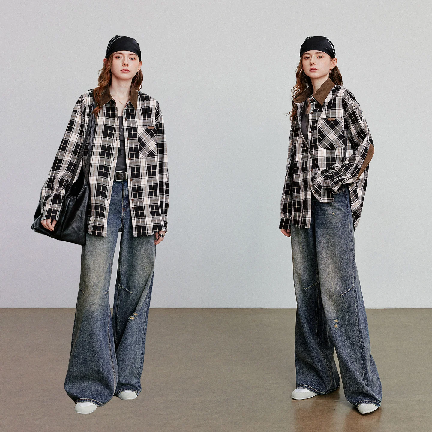 TOYOUTH بلوزة نسائية قميص 2025 خريف جديد نمط الحظيرة ريترو منقوشة الربط سروال قصير ملابس الشارع الشهير Blusa القمم