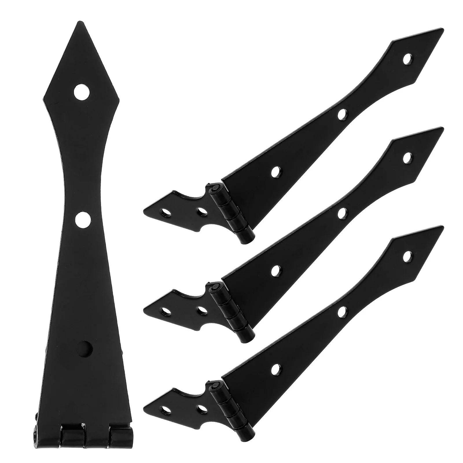 

4Pcs Heavy Duty Barn Door Hinges Black Metal Arrow Strap Hinges for Gate Exterior Heavy Duty Hardware