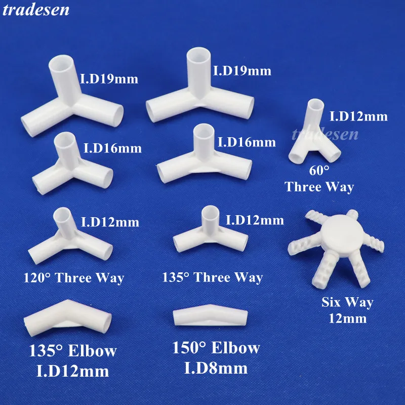 1-10Pcs Plastic Inner Diameter 12mm ABS Elbow Tee Connector Four Five Way Joint Pipe Adapter Wardrobe Fittings Shelf DIY