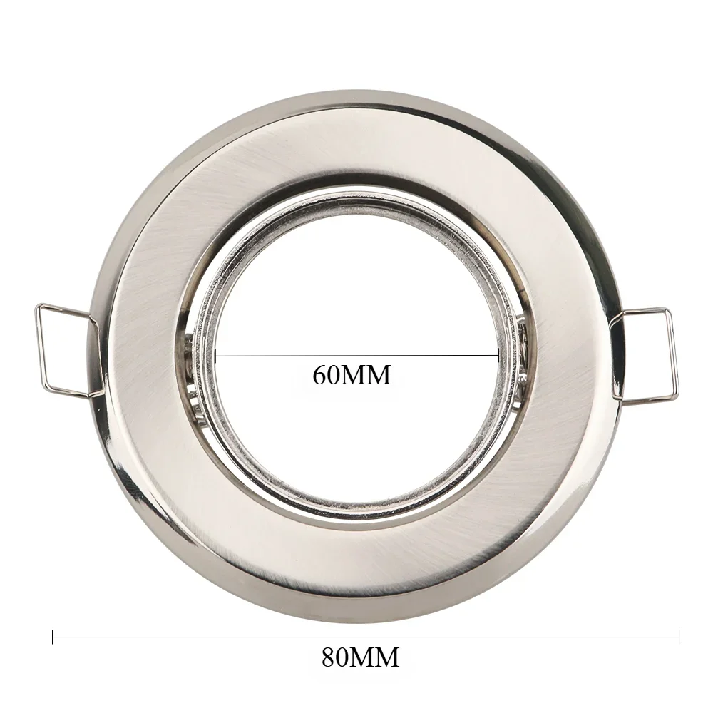 Satin Nickel Round Style Front Ring Get Off Downlight MR16 GU10 Recessed Ceiling Lamp Bracket Metal Spot Light Indoor Fixture