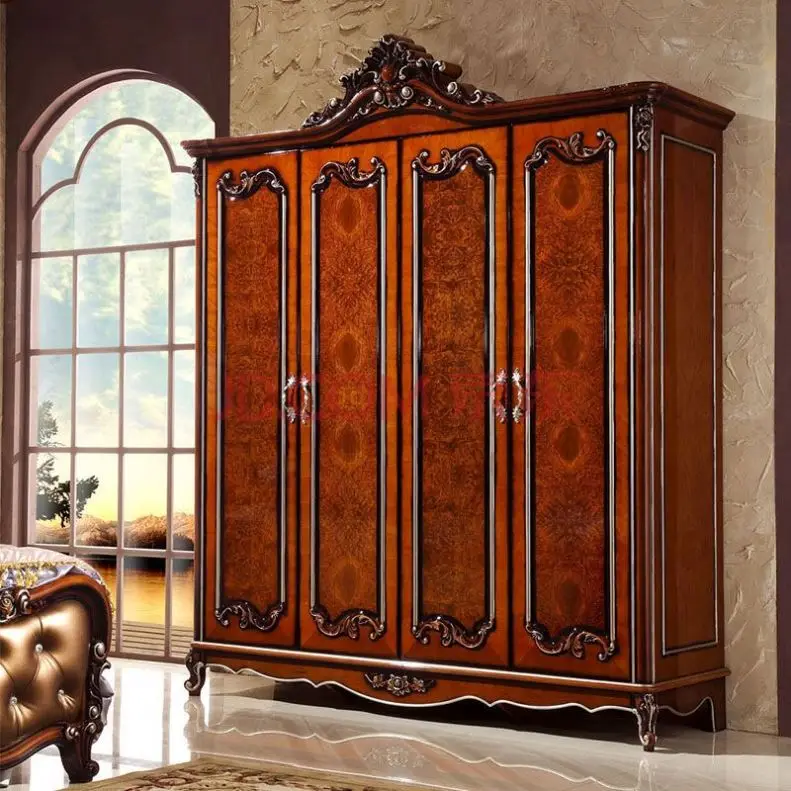 Custom Classic Wardrobe with Solid Wood Door Durable Traditional Design for Bedroom Living Room Private Bespoke Home Furniture