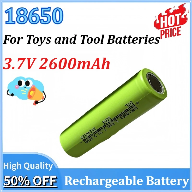 

Premium 3.7V 2600mAh 18650 Lithium Battery for Toys and Tool Batteries High-Capacity Replacement Rechargeable Battery