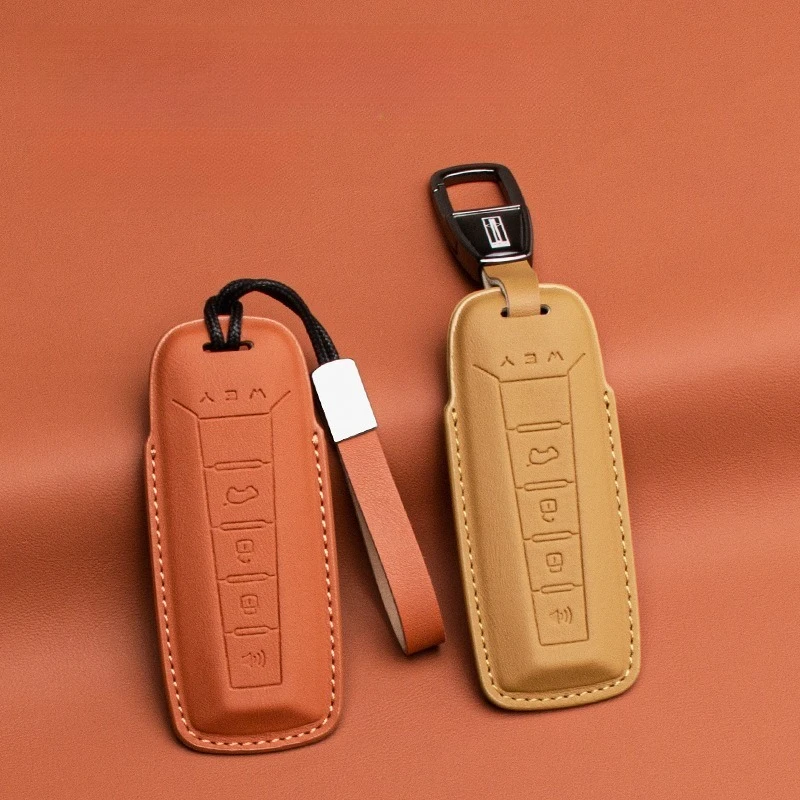 

Чехол для автомобильного ключа для Wey Vv5 Vv7 Vv6, кожаный автомобильный брелок, защитный чехол, сумка, чехол-цепочка с пряжкой, аксессуары для салона автомобиля, декор