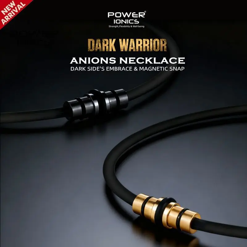 Power Ionics Darth Vader Titanium Steel Mineral High Negative Ion Necklace, Silicone Waterproof Bracelet  Accessories