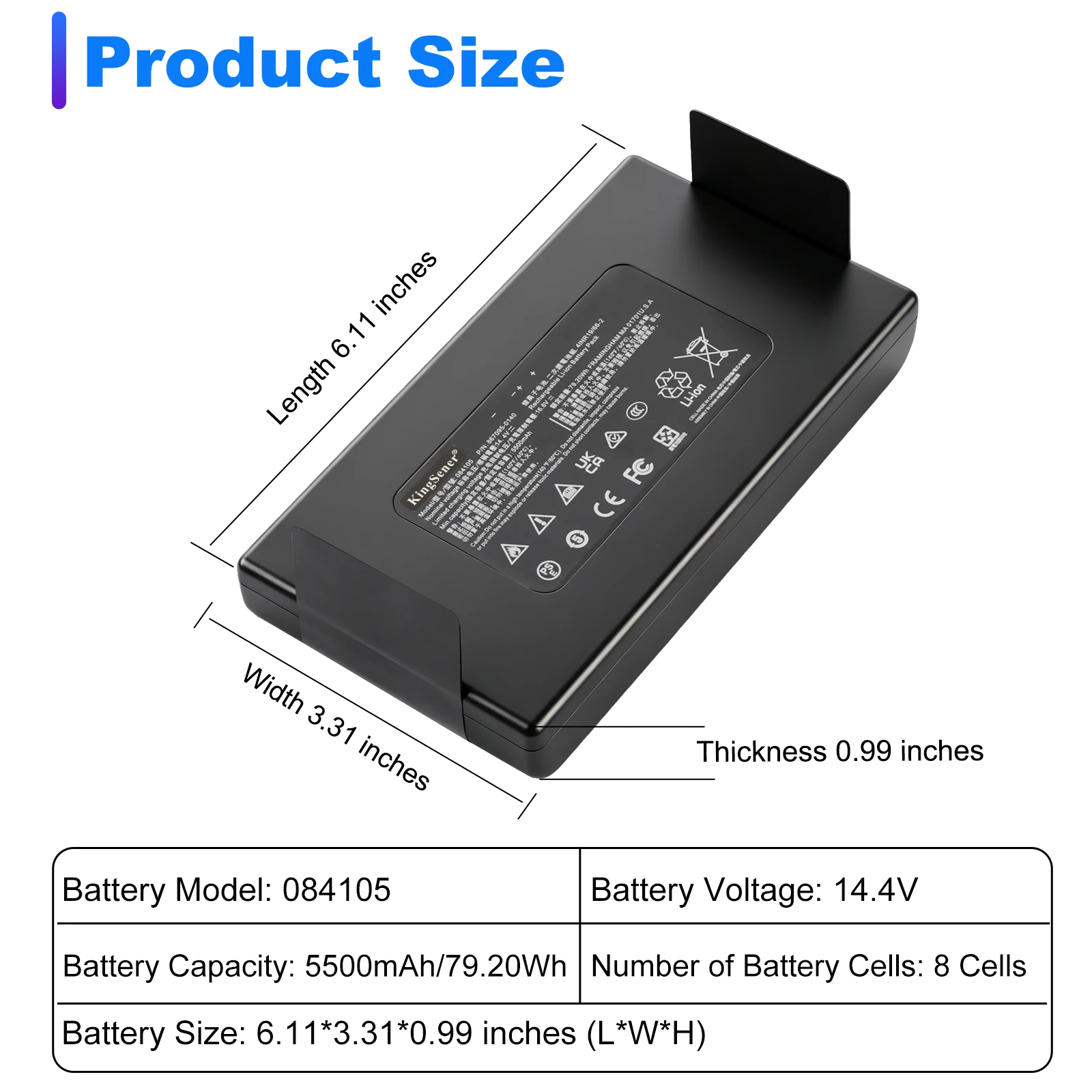 KingSener 084105 084106 14.4V 5500mAh Bateria do głośnika Bluetooth Bose S1 Pro+ 79.20Wh z darmowym narzędziem — zdjęcie produktu 5